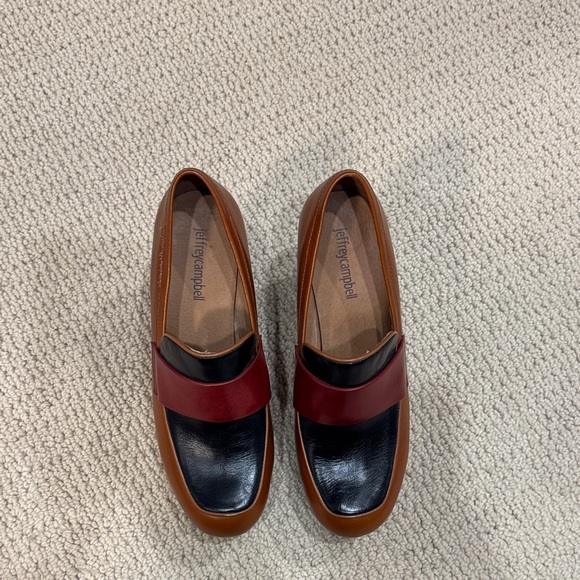 Jeffrey Campbell Brown and Black Heels with Red Accent - Picture 5 of 5